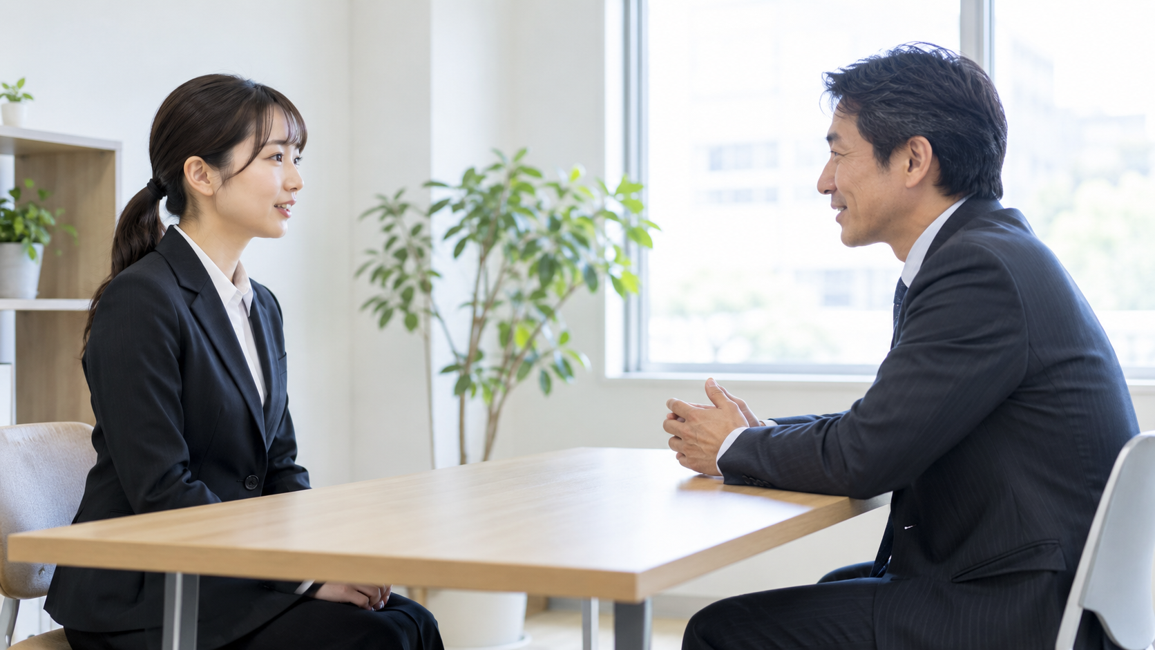 オフィスで採用面接を受ける女性のイメージ